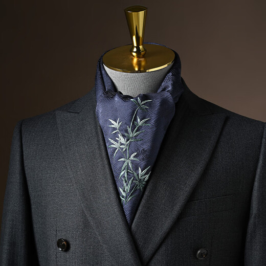 Hangsi Road Su Embroidery Silk Scarf Men's Hualuo High-end Business Scarf Dad's High-end New Year's Birthday Gift Gentleman Lan Yun