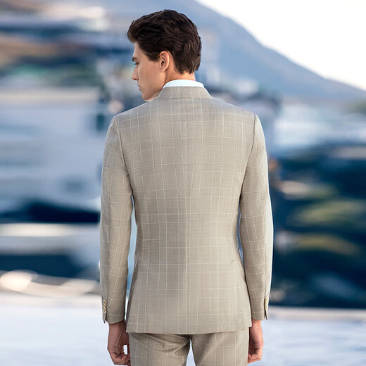 VICUTU Herrenanzug, Slim-Fit-Jacke aus reiner Wolle, VRS21112612, Khaki, 180/100B