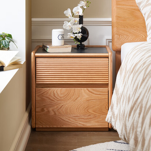 
Original solid wood bedside table narrow side simple bedroom bed small storage cabinet solid wood surface narrow three-pulse bedside table L7027