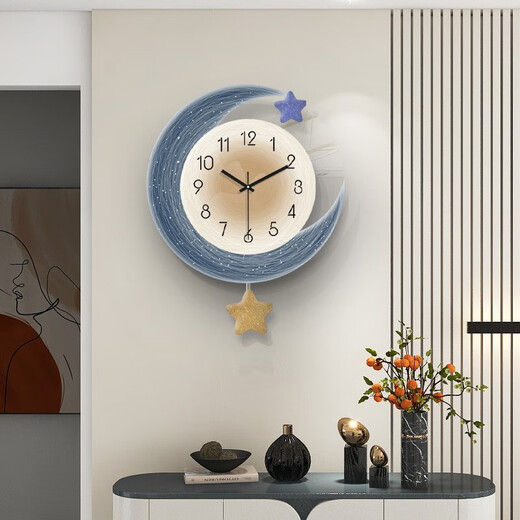 Qiaoran home clock wall clock living room 2024 new simple modern atmosphere home restaurant fashion creative clock T319/small size 40X50 cm