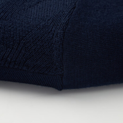 Qipai Men's Wool Sweater Spring and Summer Casual Versatile Round Neck Warm Sweater Pure Wool 1JY70070 Dark Blue S (160)