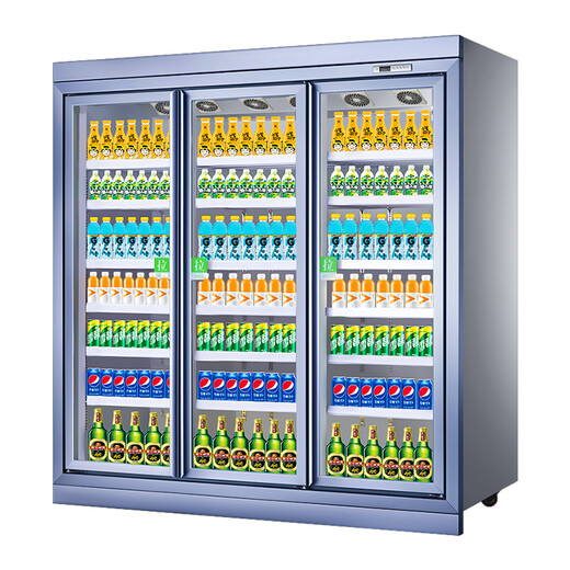 Bingsman (BSM) Meiyijia freezer supermarket split beverage cabinet commercial plug-in refrigerated display cabinet air-cooled convenience store four-door refrigerator vertical beverage display cabinet front and rear five-door split 3280*830*2100