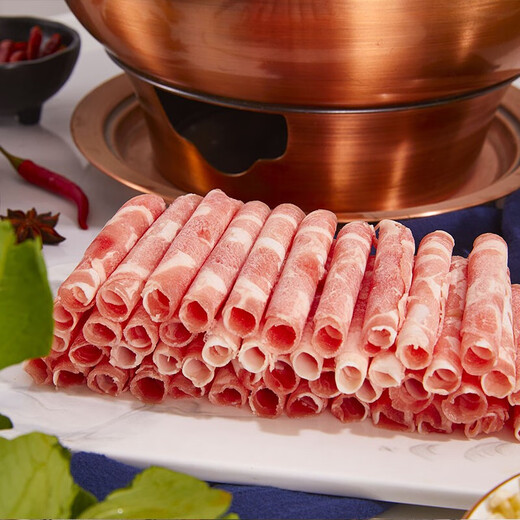 Donglaishun Inner Mongolia Lamb Raw Cut Meat Rolls Net Weight 1.8 Jin Jin equals 0.5 kg Hot Pot Lamb Slices Halal Chinese Time-honored Brand