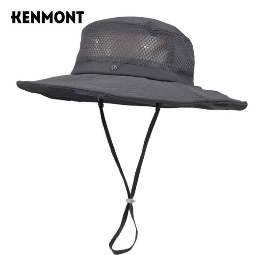 Kenmont outdoor fisherman hat spring and summer hat men's sun protection hat folding breathable mountaineering brim hat km-3261
