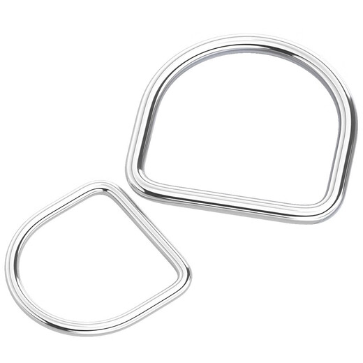 Tianzhuo Hardware 304 stainless steel D-ring D-shaped buckle semi-circular ring luggage hat DIY accessories seamless steel ring strap rings 3*15*12 5 pcs