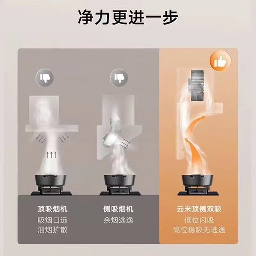 云米（VIOMI）7字抽油烟机家用厨房22m³大吸力智能挥手控制大风量低噪音一级能效蓝调油排烟机CXW-330-VK716 【单烟机】22风量大吸力烟机