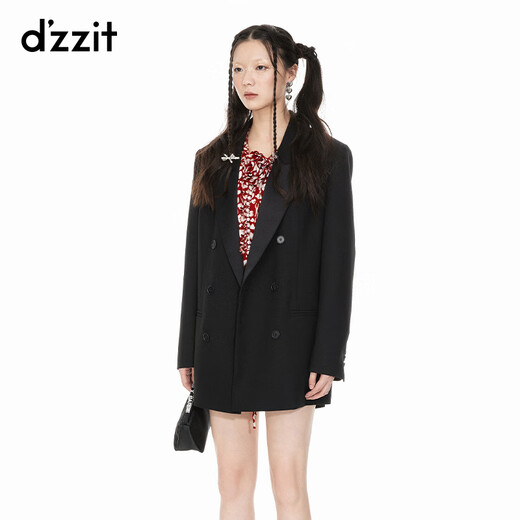 DZZIT plain blazer spring and autumn neat urban simple fashion women black S
