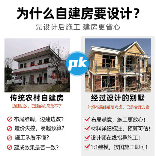 鄉村美豪华中式风格二层别墅设计图纸外观效果图两层建造别墅新款小3884