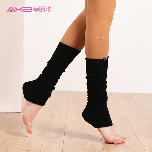 Aixiabu Yoga Socks Autumn and Winter Aerial High-end Pilates Stockings Ankle Ankle Leggings Warm Pile Socks Black A21WT03 One Size