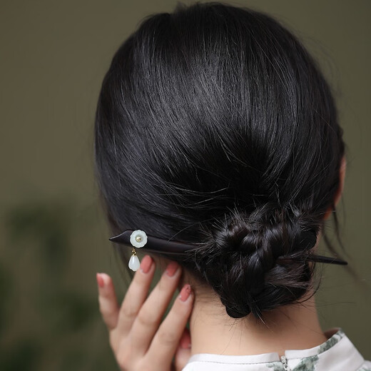 Phoenix Nirvana Hairpin Ancient Style Black Sandalwood Hairpin Tassel Step Swing Hair Accessory New Chinese Style Hairpin Practical Birthday Gift for Girlfriend