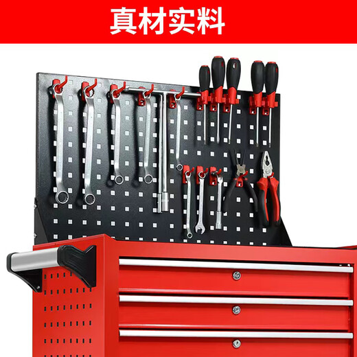 Zisuo reinforced drawer-type tool cart hardware tool box workshop tool cabinet repair small trolley box parts cabinet one-draw double door red (with brake)