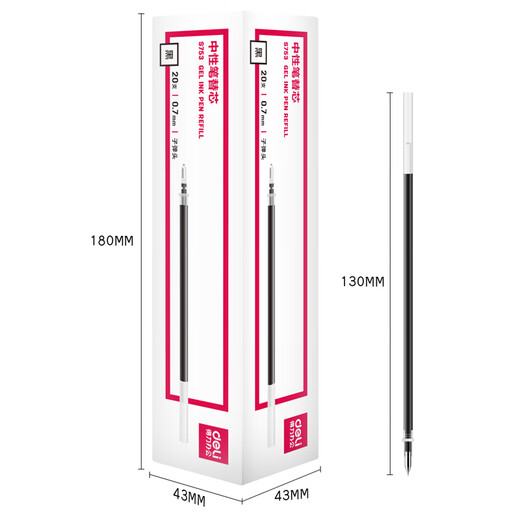 Deli 0.7 mm Núcleo de lápiz neutral de reemplazo de bala de bala Tipo/Tipo de tapa/firma Pen neutral núcleo de recarga de lápiz opcional. Deli S753 NUESTRO PEN LENTA CORE 0.7 Bullet (Negro) 20 piezas Bullet de reemplazo de reemplazo de núcleo de 0,7 mm Por favor, elija ventas directas del fabricante y entrega de varias tiendas