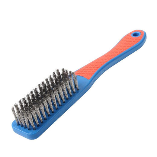 Wire brush, literary and play brush, walnut special handle, 304 stainless steel Rudraksha cleaning and priming artifact tool, 6 rows of silicone handle steel wire, 1 handful