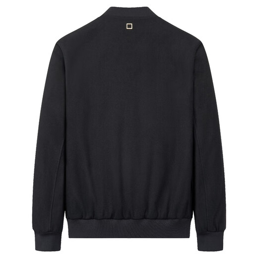 Tanzen mit dem Wolf [52% Wolle] Modebaseball Uniform Wollmantel Herrenjacke 001 schwarz 185