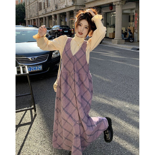 Geman Maternity Dress Autumn and Winter 2024 New Fashion Suit Going Out Western Style Shirt Top Maternity Suspender Long Skirt Suspender Skirt + Bottoming Shirt XL