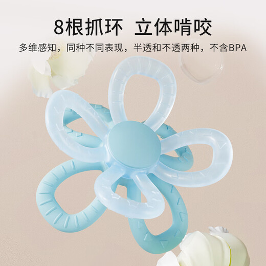 YEEHOO Manhattan hand ball baby teether baby chew toy anti-eating hand bite artifact newly upgraded gas phase glue soft and odorless blue