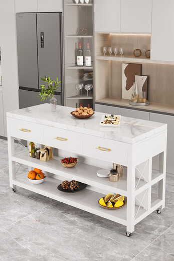 Longyao deer slate sideboard marble island table open kitchen dining table removable workbench cooking table marble countertop 60*50*85cm without drawer