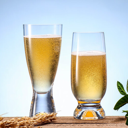 BOHEMIA Crystal imported from the Czech Republic, light luxury high-end crystal beer mug, commercial cup holder, household large-capacity wheat craft beer mug set, Gina style crystal beer mug 350ml*6 pieces