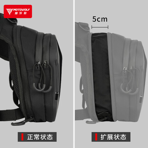 MOTOWOLF motorcycle leg bag, rider waist bag, riding bag, motorcycle waterproof bag, crossbody backpack, men's and women's motorcycle equipment, black