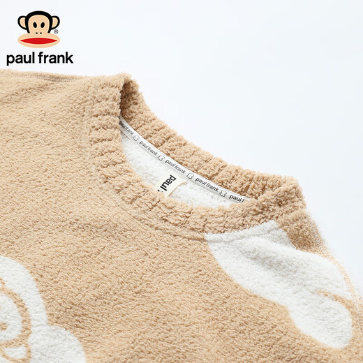 PAUL FRANK Big Mouth Monkey Winter Half Velvet Pajamas Women's Autumn and Winter Home Clothes Men's Coral Velvet Couples Can Wear Outside Home Suits