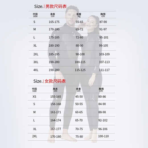 ZCCO New 3mm Diving Suit Men's One-piece Warm Wet Suit Women's Long Sleeve Coldproof Snorkeling Winter Swimsuit Men's Black XL