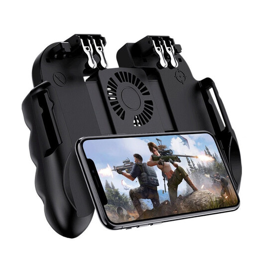 IQOO11 mobile phone Apple 14 chicken-eating artifact 13 mobile game shooting button pressure gun King Peace Elite cooling fully automatic pressure gun six-finger automatic auxiliary game controller six-finger artifact-black standard-without fan