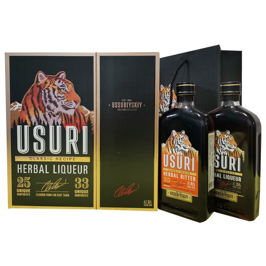 
USURI brand Russian tiger head wine original bottle imported Barizanmu foreign wine preparation wine 500mL 2 bottles Gift box (Kokumachi 1+Kashimachi 1)