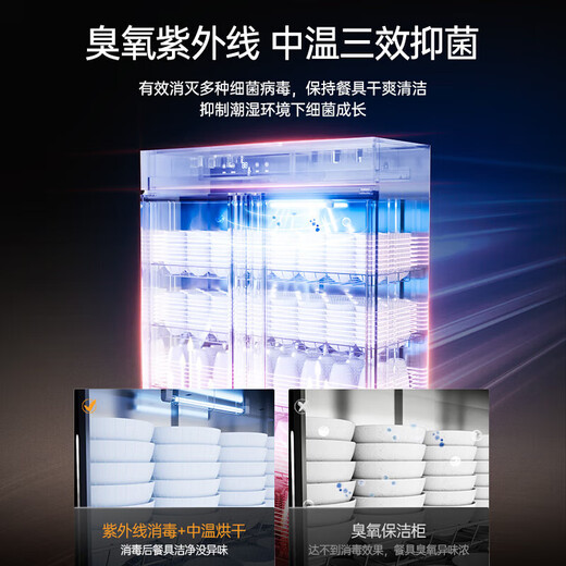 荣事达Royalstar消毒柜商用立式紫外线热风循环大容量双开门食堂饭店多层柜式碗柜餐饮餐具厨房茶杯【参数图为准】 690升双门丨一星级丨热风循环丨智能触控