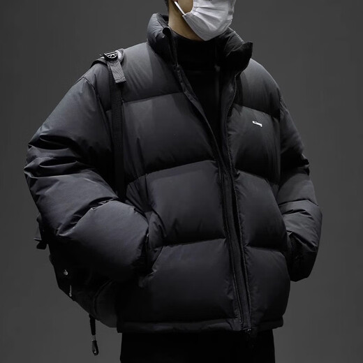 Woodpecker (TUCANO) down jacket men's winter short style national trend loose stand-up collar bread coat black thickened warm youth jacket silverbait white L