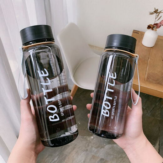 Meng Kuan plastic water cup large capacity sports male and female students anti-fall and heat-resistant summer portable tea cup with filter kettle NK-9573 black 1000ml cup