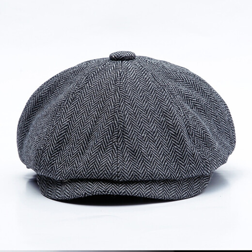 Qipier (Qipier) Beret Männer Britische blutige Gangsterhut Männer Frühling und Herbst vier Jahreszeiten Beret Hut Vielseitige Männer Oktagonal Hut Zeitung BLMJ-204 Dunkelgrau L 59-60 cm