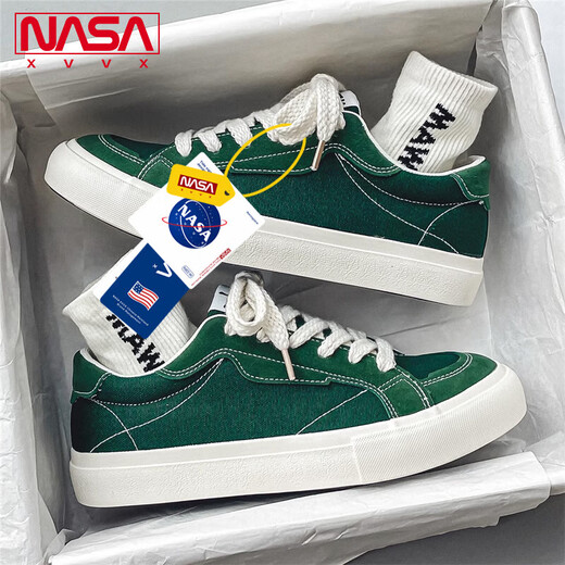 NASA XVVX官方联名情侣帆布鞋男女同款百搭韩版学生低帮板鞋平底休闲潮鞋子 黑色 42 男