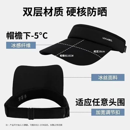 靓魅姿防晒帽子套装全护脸面罩冰袖夏季遮阳帽户外冰丝防晒三件套男 黑色 （帽子+冰袖+面罩）