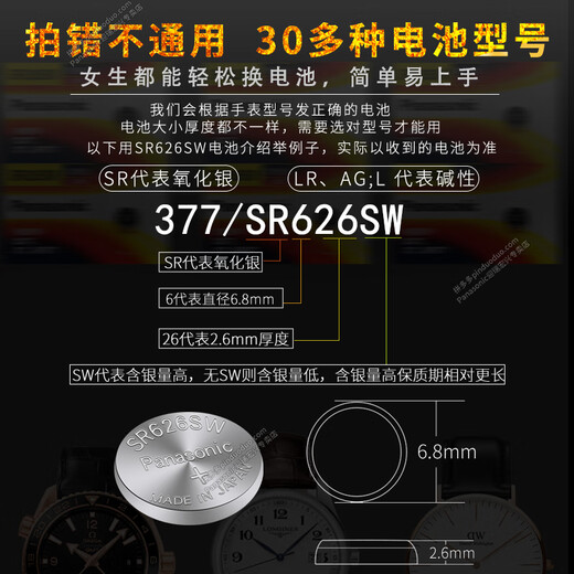
Zhendian No. 1 is suitable for Armani watch battery AR0148 0372 0527 0643 0677 11104 AR11153 (one pill)