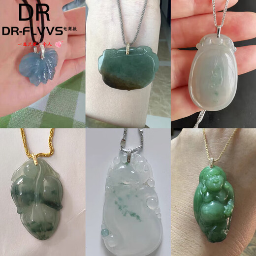 DR-FLVVS Fat Donglai's same style universal buckle 18k gold U-shaped buckle pendant buckle jade pendant clip buckle emerald Buddha crystal pure 18K deep gold glossy large size