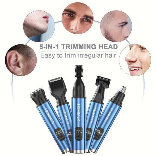 German Seiko Electric Nose Hair Trimmer Flat Rechargeable 4-in-1 Shaver Mini Eyebrow Trimmer Unisex Top Rechargeable Version 5-in-1 Night Sky Gray