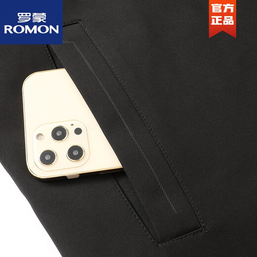 罗蒙（ROMON）高端中年男士冬季保暖鹅绒外套商务休闲爸爸冬装羽绒服行政夹克衫 3196藏青 17080斤到115斤
