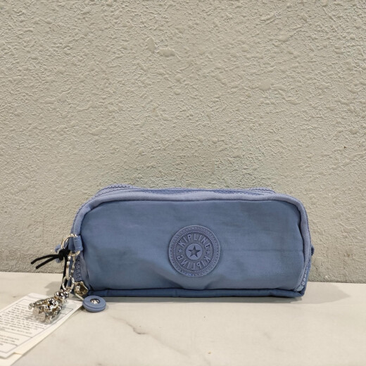 Kipling Clutch Bag Damenbeutel Leichtes Make -up -Beutel mit großer Kapazität Lippenstift Beutel süß K13564 Doppeler Reißverschluss Aufbewahrungstasche Blau Größe: 23*7*10 cm