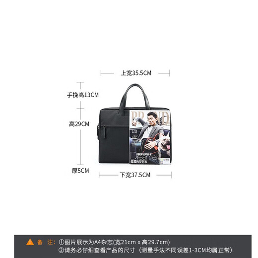 Scarecrow briefcase men canvas casual business bag file bag large capacity simple handbag computer bag 2023 new black