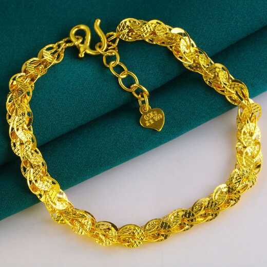 Liu Dawen Schmuck Gold Armband Frauen 9999 Fuß Goldarmband Reales Gold Armband Phoenix Schwanzkette reines Goldpaar Frau Presse Grade 7.15-7,4 g (einschließlich Arbeitskosten 25)