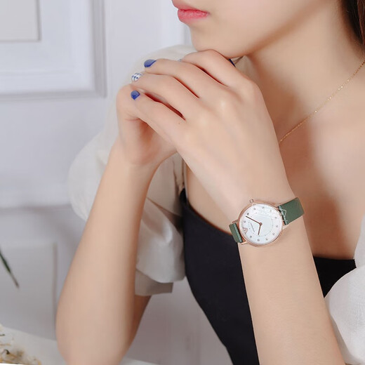 Emporio Armani Women Women European and American Watch Classic Small Green Watch Women Women Watch Chinese Valentine's Day Gift to Girlfriend Fashion Small Green Watch Belt Ar11150