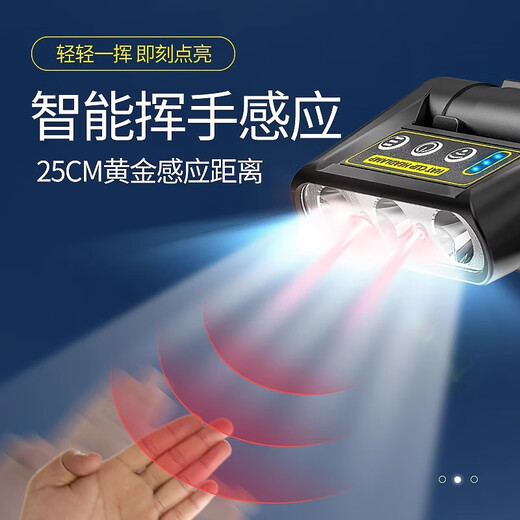 Fansheng Fishing Headlight High Light Sensing Headlight Extra Long Battery LED Charging Headset Clip Headlight Super Bright Night Fishing Light 4LED Single White Light Source [Upgrade] Gift Hat With USB Charging Cable/Headband