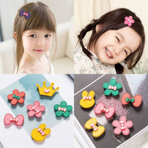 Lingchuan Korean children's bangs stickers baby Velcro stickers magic stickers sticky head stickers cute little girl broken post cartoon hair accessories small flower cloud 8-piece set
