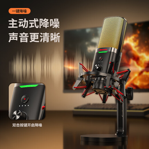 Newmine ZM10 computer microphone wireless radio mobile phone live broadcast microphone PD comes with sound card 200X game noise reduction microphone desktop USB desktop microphone karaoke