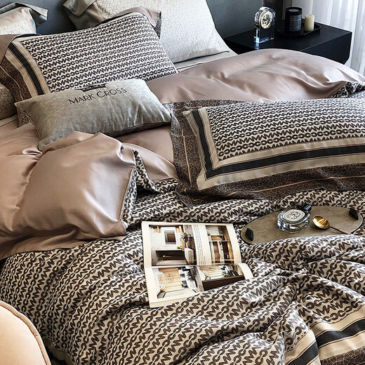 La Torretta 140 count Tencel cotton four-piece set pure cotton yarn-dyed satin bedding Apollo 1.8/2.0m bed