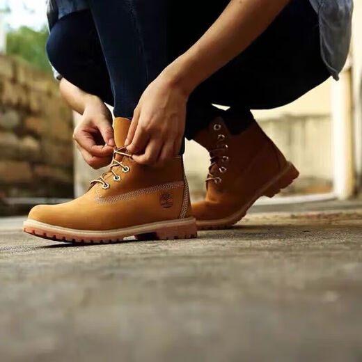 添柏岚（Timberland）大黄靴踢不烂马丁靴10061高帮男女鞋潮百搭秋冬牛皮加绒工装短靴 黄色 42 皮鞋码