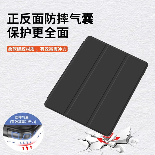 
Lutong suitable for Apple iPad Pro silicone protective cover 9.7-inch iPad Pro triple-fold leather case iPad computer pro 9.7-inch 2016 full-inclusive iPad1674 bracket a1675 [dark night green] A1673/A1674/A16754
