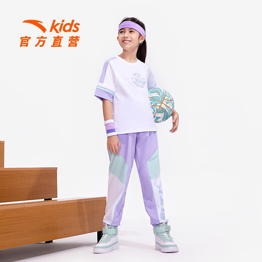 Anta children's woven sports trousers for girls 2025 summer breathable sports trousers 362328503J