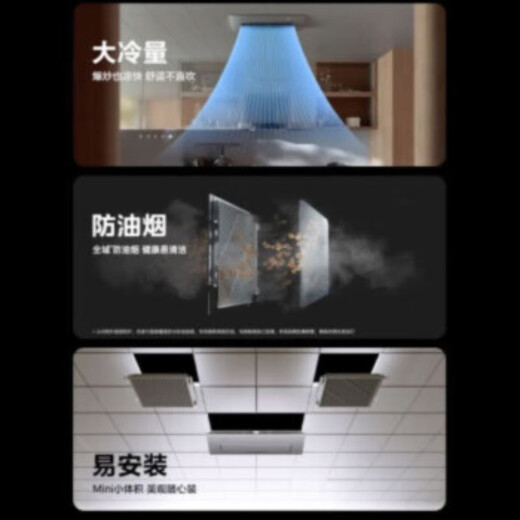 Midea (Midea) Large 1.5 HP Kitchen Air Conditioner Small Cooling Square Embedded New Level Energy Efficiency Frequency Conversion Energy Saving Home Kitchen Special Air Conditioner Kitchen Air Conditioner Large 1.5 HP First Level Energy Efficiency Embedded Gray