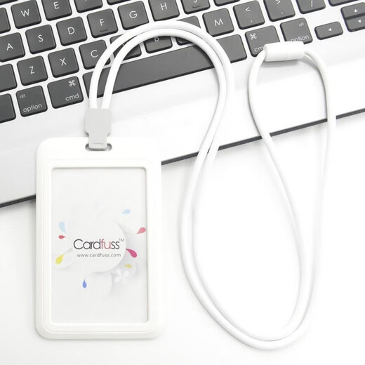 Modische Runde Seil Lanyard Tag Angestellter Kartenbuskarte Arbeitskarte Campus Campus Set Card Student Bus C5 Weiß vertikaler Version + 9734 Weiß Rundseil